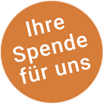 Ein orangener Kreis mit weißer Schrift