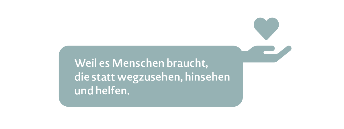 Ein Herz in einer helfenden Hand.