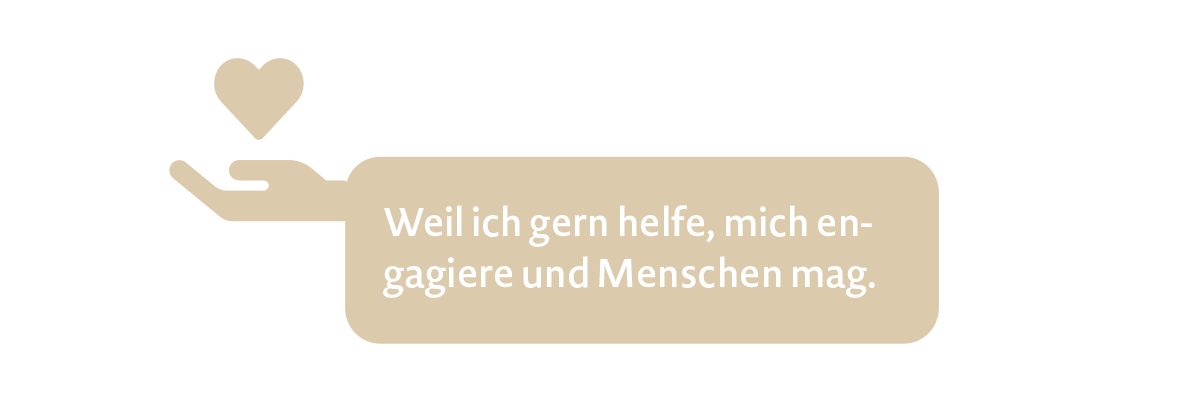 Eine helfende Hand mit einem Herz