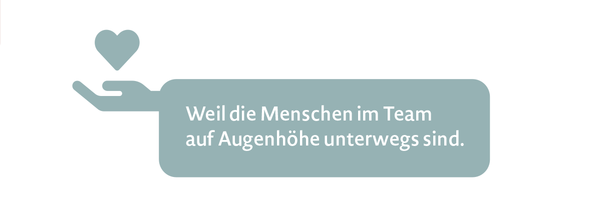 Ein Herz als Symbol für Fürsorge und Unterstützung.