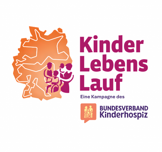 Das Logo zeigt eine orangefarbene Silhouette mit einer Familie.