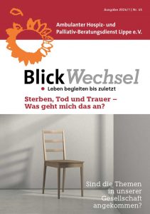 Blickwechsel Broschüre Ein leerer Stuhl im Raum